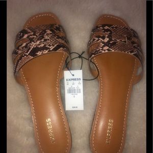 EXPRESS snakeskin slides/ sandals